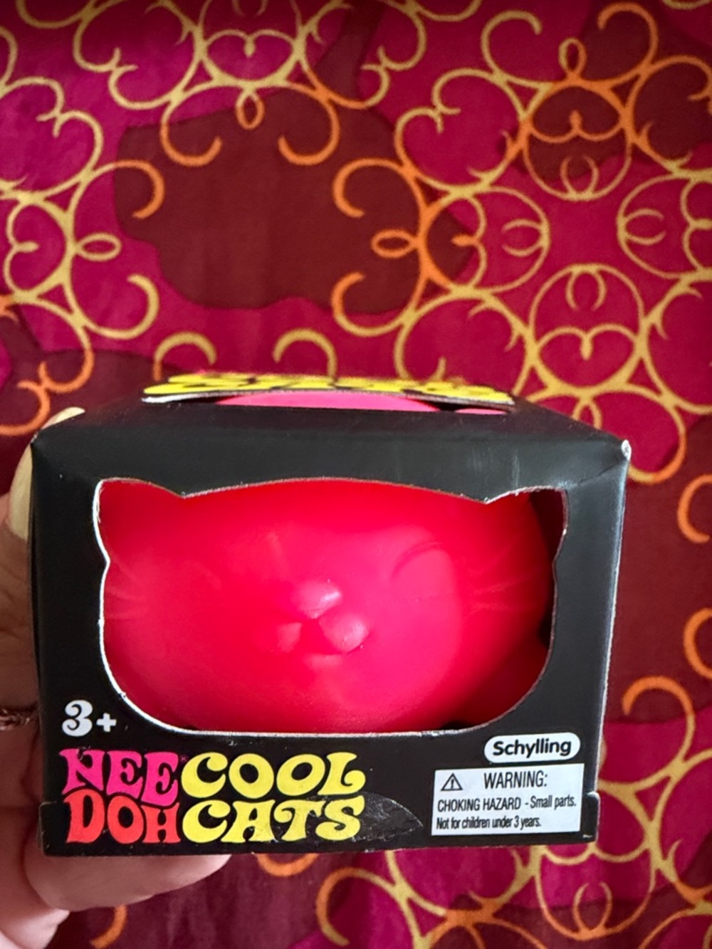 NeeDoh Cool Cats Squeezable Stress Cat Toy — Bright Pink